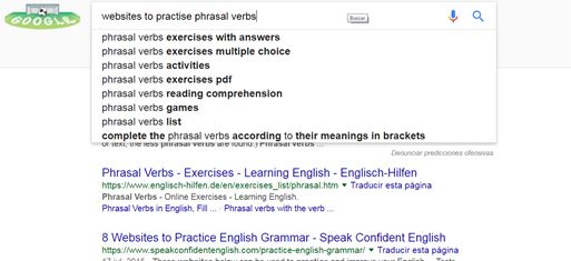 Más palabras clave sobre búsquedas de Phrasal Verbs